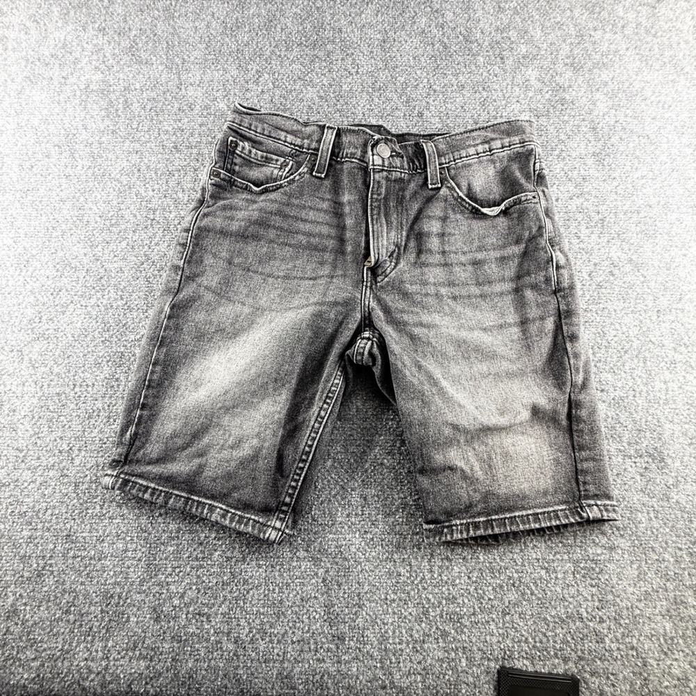 Levis 511 Slim Fit Denim Shorts Mens 30 Washed Black Gray Zip Fly Cut Off Style